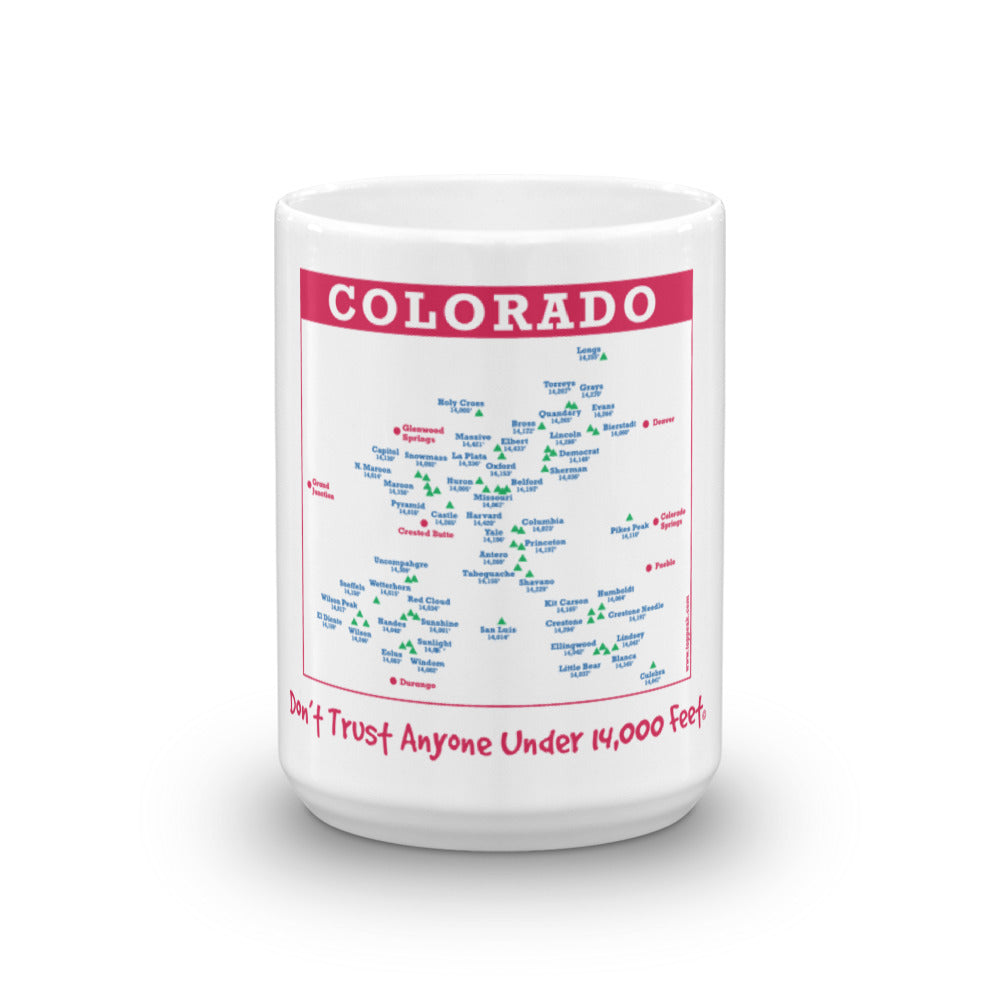 Colorado 14er Map Mug