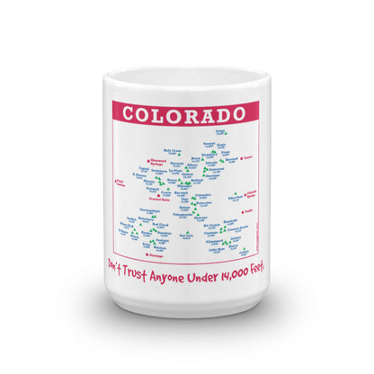 Colorado 14er Map Mug